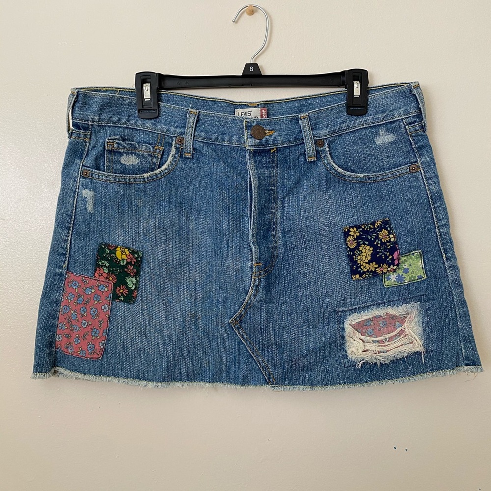 Levi’s Patchwork Denim Mini Skirt